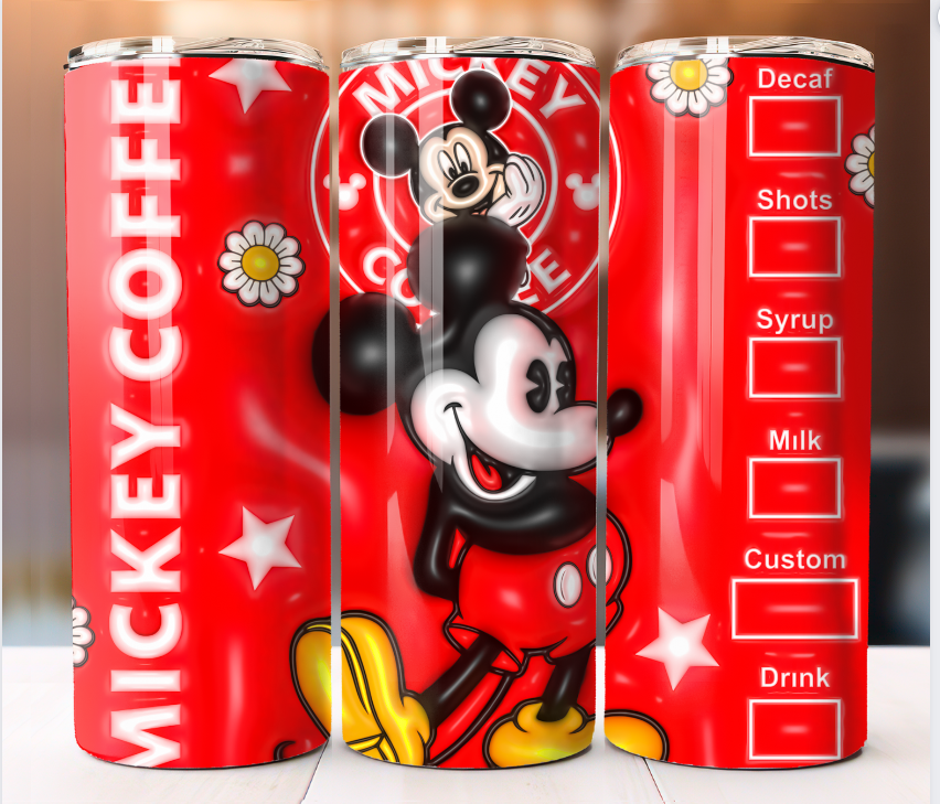 Mouse  Inflated  Coffee Tumbler 20 oz Skinny Cup Mug Stainless Steel