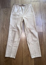 VTG 80s 90s Della Roufogali High Waist Tan 100 Leather Pants Size 6