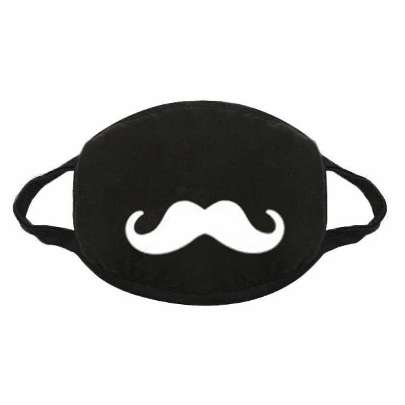 Mascarillas de algodón divertidas de dibujos animados para mantener caliente máscara bucal respirador negro 3 piezas Foto 2 de 4