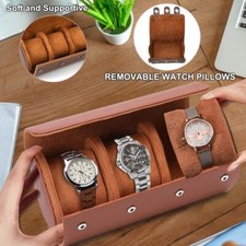 3 Slots Tragbare Uhrenrolle Uhrenbox Afbewahrungsbox Reise PU-Leder Uhrenkoffer
