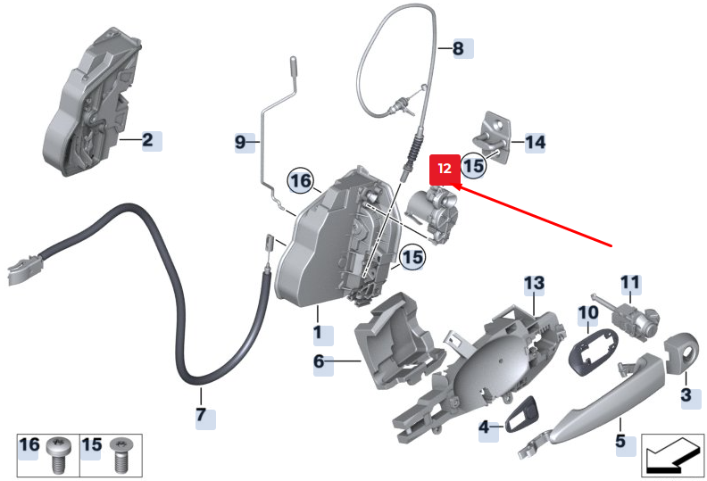 NEU BMW X3 F25 VORDERE RECHTE TURADAPTER 51217184908 7184908 
