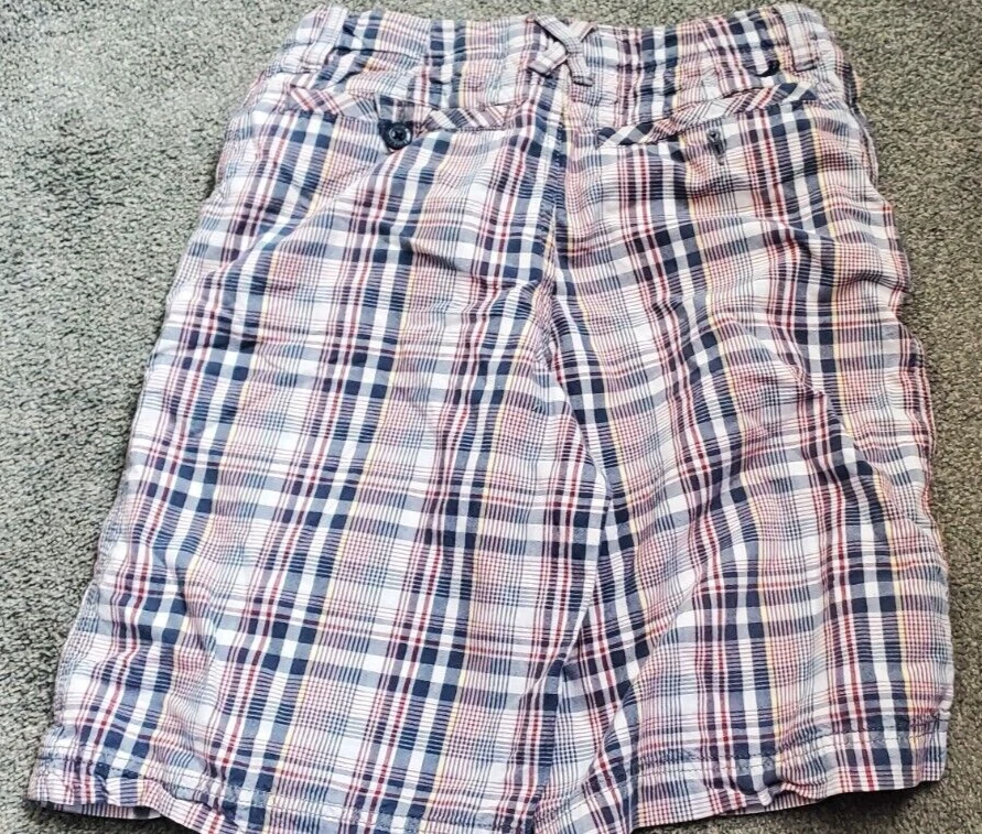 男孩 Urban Pipeline 卡其色 / Chino 蓝色格子长腿棉质短裤 16 码 — 第 2/3 张图片