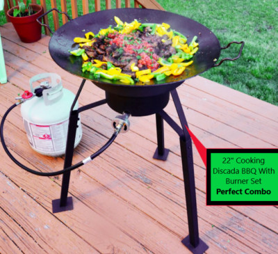 22'' Discada BBQ Disc Wok w/ Stand & Burner Portable Cooking SET Outdoor Camping 