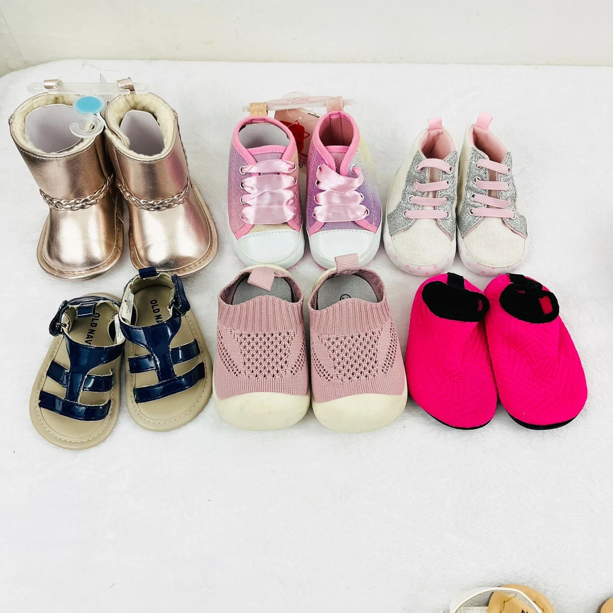 Baby Girl Shoe Bundle 3 6 6 9 Size 1 Size 2 Tennis Shoes Boots Sandals 18 Pairs