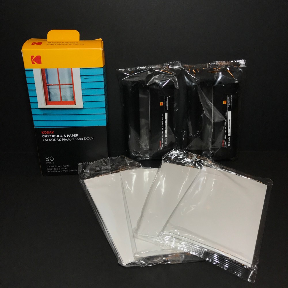 Kodak Cartridge & Paper For Photo Printer Dock 80 Sheets (Post Card Size) PHC-80