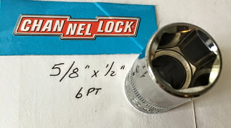 CHANNELLOCK 5/8" x 1/2" DR STANDARD SOCKET 6 Pt Free USA Shipping - Image 2 of 4