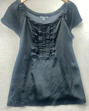 Apt. 9 Stretch Women's Short Sleeve Polka Dot Blouse Shirts size Small