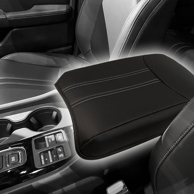 Black Leather Protector Armrest Cover for 2023-2025 Honda Pilot Center Console