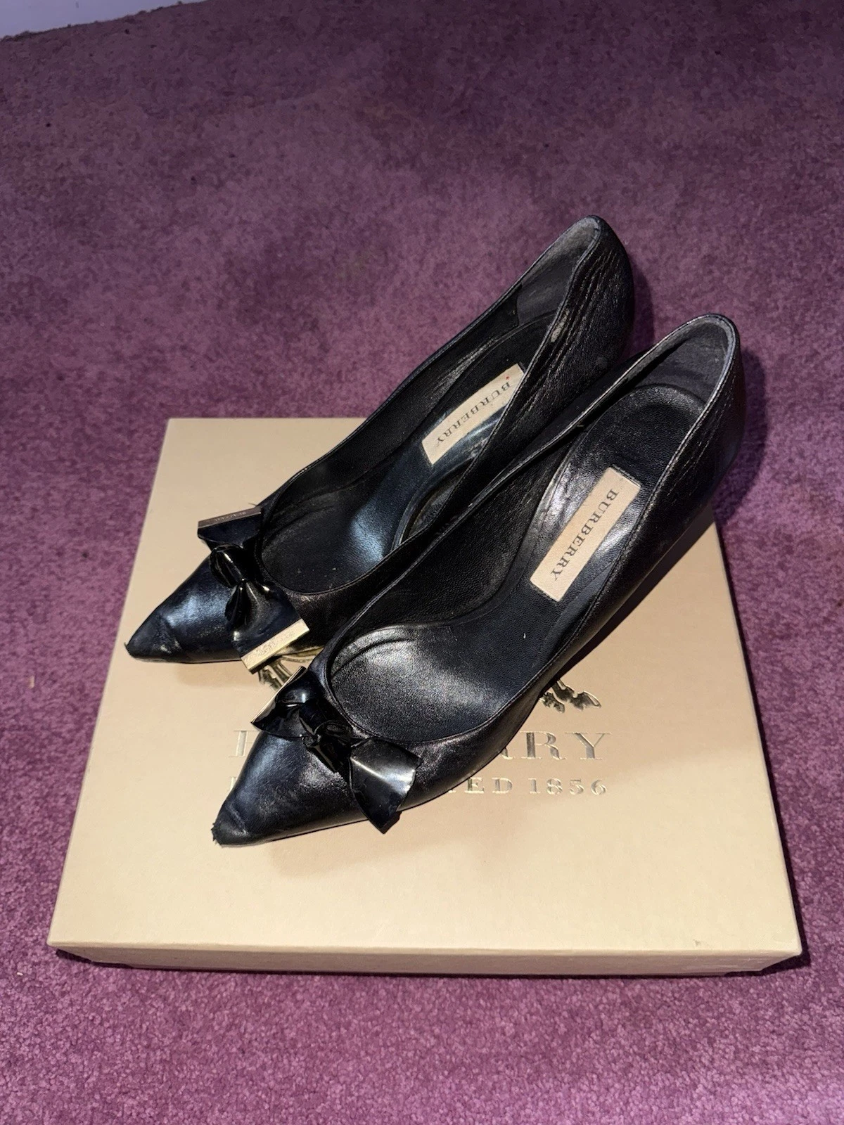 Burberry tacco in pelle nero taglia 11