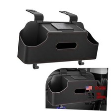 Car Seat Back Storage Box, Multifunctional Cup Holder Tissue Holder 1 PC Black