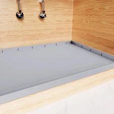 "Waterproof Under Sink Mat 22" x 19" - Silicone Shelf Protector for Kitchen &