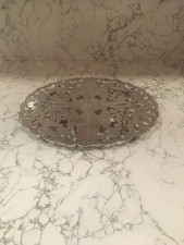 Vintage LUNT Silverplate Metal Hot Plate Trivet Expands 8x10