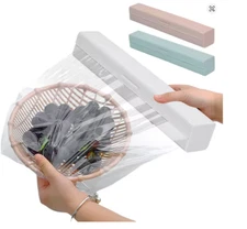Plastic Cling Wrap & Foil Dispenser with Cutter – Kitchen Storage Holder