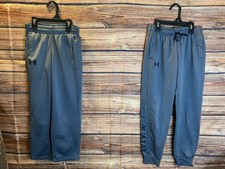 Under Armour Boys YSM Gray Fleece Jogger Sweatpants Elastic Waist Drawstring