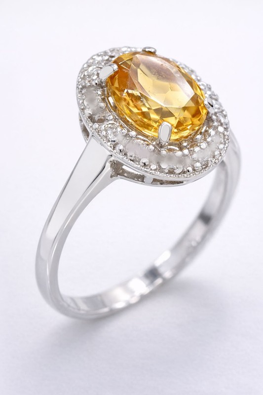 GENUINE 2.95 Cts YELLOW TOPAZ & DIAMONDS RING 10K SOLID GOLD - Free Appraisal