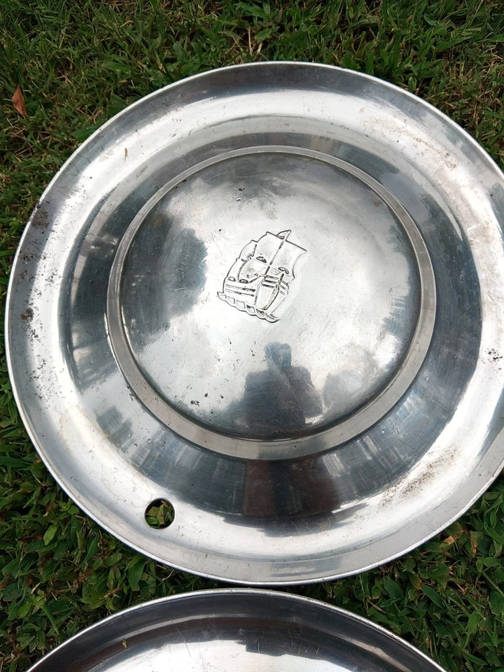 PLYMOUTH BELVEDERE 1953, CRANBROOK, ETC. 15" CUBIERTAS DE RUEDA, TAPACUBOS, JUEGO DE 4 Foto 4 de 4