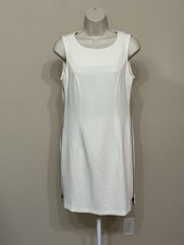 BCBGeneration Women’s Ivory Sleeveless Round Neck Comfort Classic Mini Dress 6