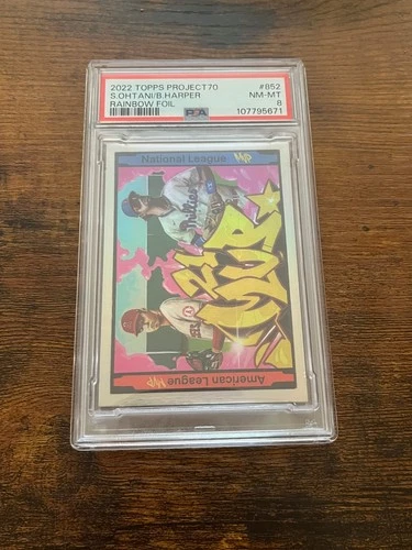 2022 Topps Project 70 Rainbow Foil #852 Shohei Ohtani Bryce Harper /70 PSA 8 CES