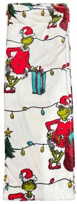 DR SEUSS OVERSIZED CHRISTMAS HOLIDAY  THE GRINCH  THROW BLANKET W/MAX & CINDY