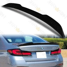 FOR 17-23 BMW 5-SERIES G30 G38 W-POWER PEARL BLACK TRUNK SPOILER WING