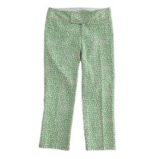 Lilly Pulitzer Crop Pants womens Size 2 mint green  pink cheetah leopard print
