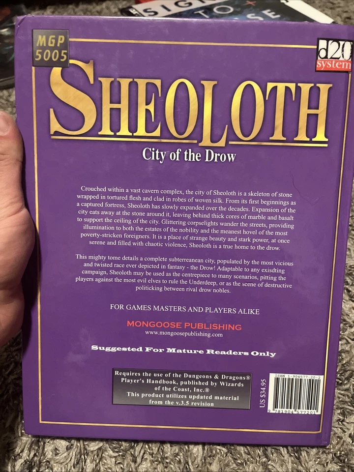 Sheoloth - City of the Drow (Hardcover) Mongoose Publishing RPG Book DARK ELVES! - Image 2 of 2
