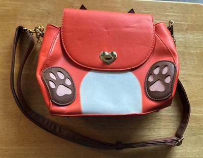 Slybonsai Fox and Friends Ita Bags Purse Pouch Faux Vegan Leather orange brown