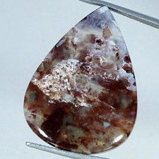 24.40Cts 100 Natural Aqua Chalcedony Pear Cabochon Gemstone 23X31X4MM