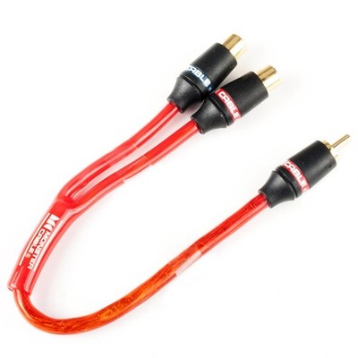 Monster RCA to 2 RCA Female Audio Speaker Adapter Y Splitter Cable