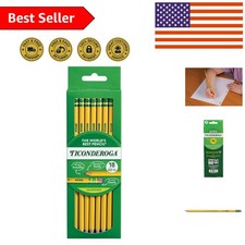 18 Count Wood-Cased Yellow Pencils with Latex-Free Eraser for Smooth Writing