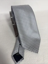 Canali Men’s 100% Silk  Gray & Blue Tie Necktie Abstract 58” X 3.25” Floral