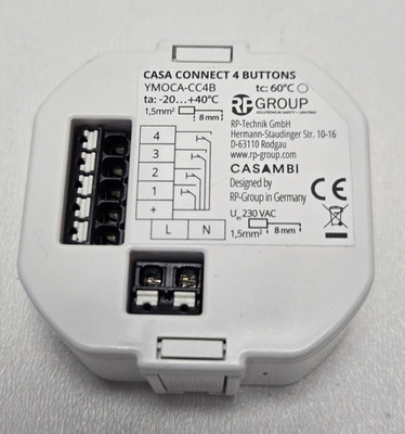 RP Technik YMOCA CC4B Casambi Tastermodul   4 Buttons   weiß (F232 E1)