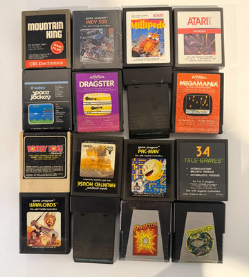 Atari 2600 Game Lot of 16! Frogger Pac-man Millipede Reactor Tron- All Untested