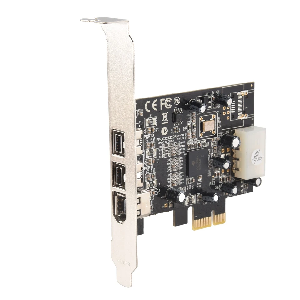 -PEX30016 3 Port IEEE 1394 Firewire 1394B & 1394A PCIe 1.1 X1 Card TI2257 - Image 2 of 4