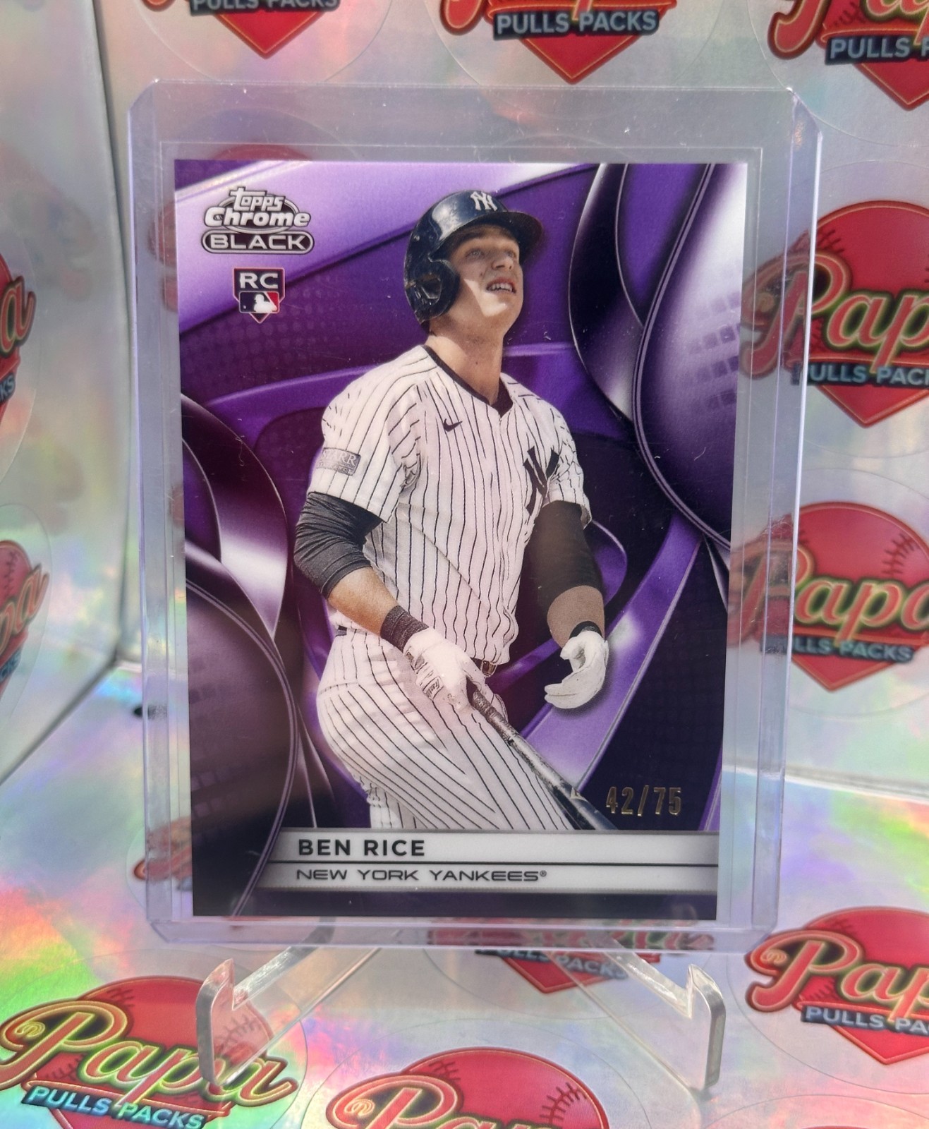 Ben Rice 2025 Topps Chrome Black #120 Purple Refractor /75 Price 