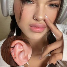 Horseshoe Nose Rings Studs Internally Threaded Surgical Steel Piercing Jewellery — image 10