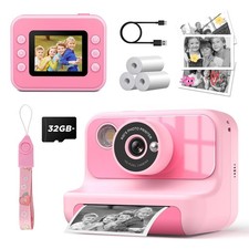 Instant Print Camera for Kids, 1080P Digital Video Cameras, Christmas Birthda...