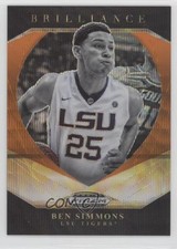 2021-22 Panini Prizm Draft Picks Brilliance Orange Wave 2/75 Ben Simmons #15 lz7