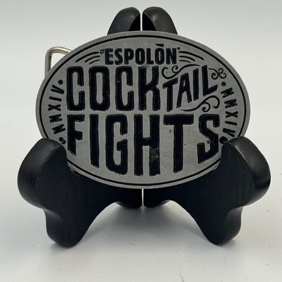 Espolon Tequila Cocktail Fights Belt Buckle Silver Black Oval MMXIV 2014 Promo