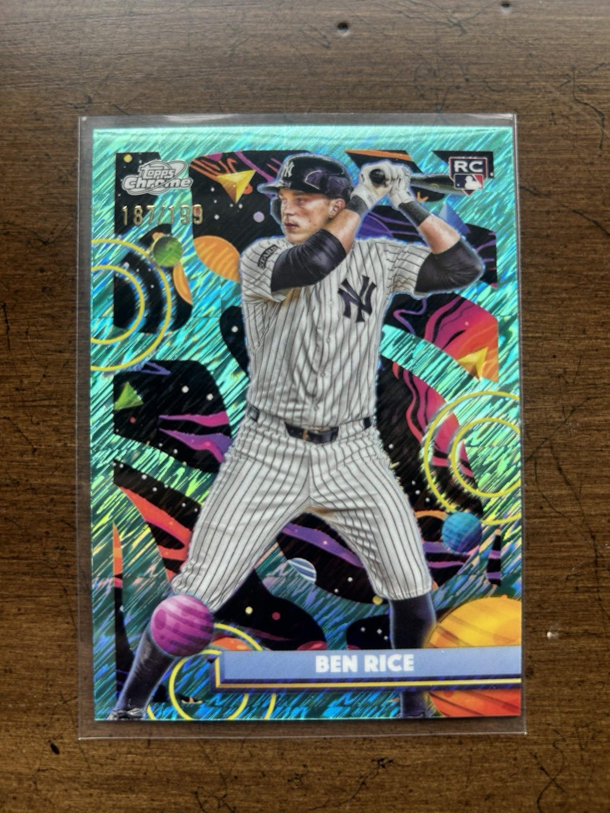 2025 Topps Cosmic Chrome - Ben Rice #174 Aqua Equinox Refractor /199 (RC)