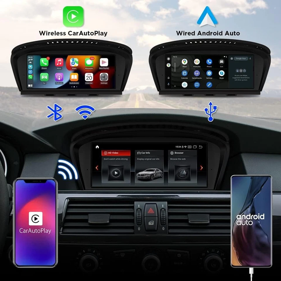 Android 12 Autoradio Stereo CarPlay DAB+ für BMW E60 E61 E63 E64 E90 E91 E92 E93 - Bild 2 von 4