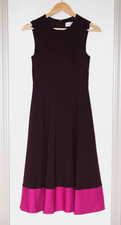 Eliza J Colorblock Midi Dress 2 Plum Purple Fuchsia Pink Sleeveless Ponte Knit