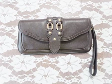 Cole Haan Village Brown Pebble Leather Wristlet Wallet Very Lightly Carried