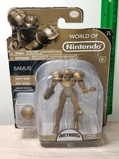 *FREE SHIP* 4" SAMUS Gold Trophy Series Metroid World of Nintendo Jakks DAMAGED