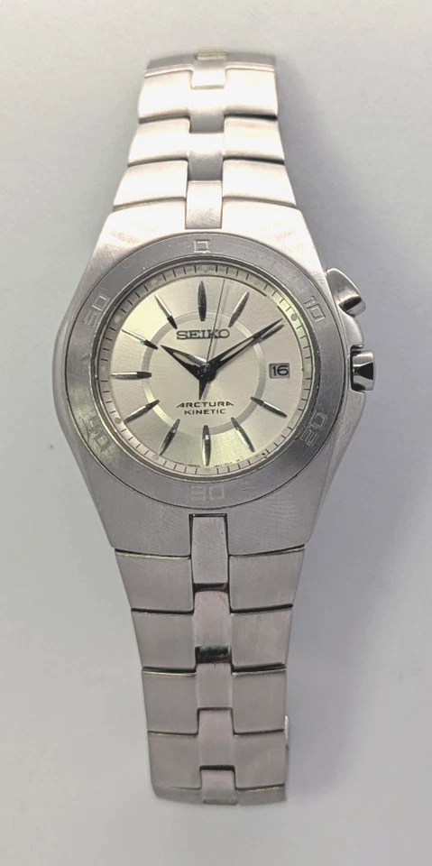 Seiko Arctura Kinetic 5M62-0AL0 mostrador branco ponteiros espada vintage 2013 – Manutenção - Imagem 3 de 4