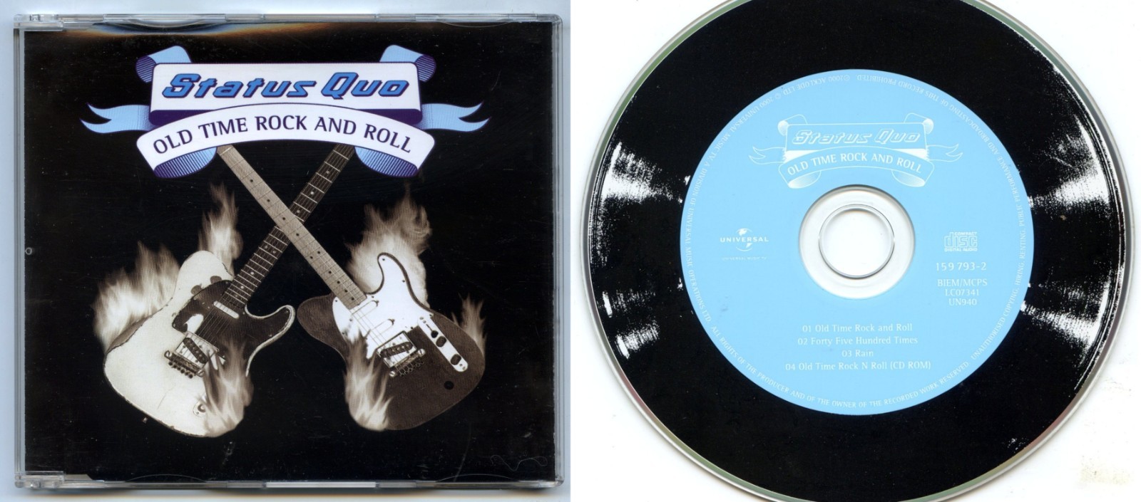 CD Status Quo Old Time Rock and Roll Single 3 Tracks Excellent Condition