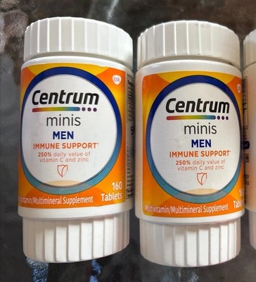 2-New-Centrum Minis Immune Support for Men: Multivitamin. 160 Tablets. Exp 10/26