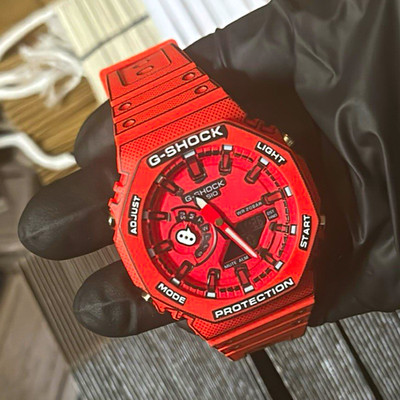 G-SHOCK GA-2100 Quartz Analog-Digital Red Resin Sport Watch 200m