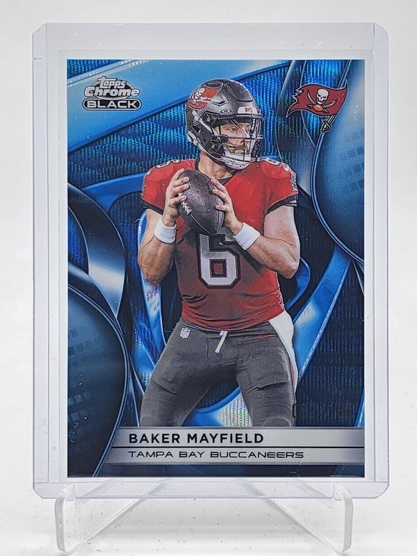 BAKER MAYFIELD 2025 TOPPS CHROME BLACK BLUE WAVE REFRACTOR /150 BUCCANEERS Q7485