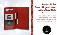 Genuine Leather Checkbook Cover   Red with ID Window by Leatherboss